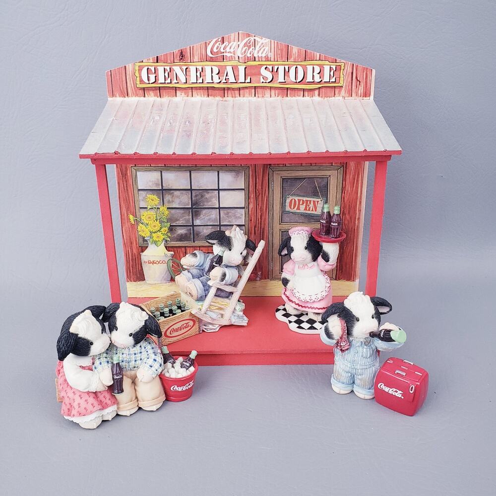 Mary’s Moo Moos Coca- Cola General Store Display & 4 Coca-Cola Cows